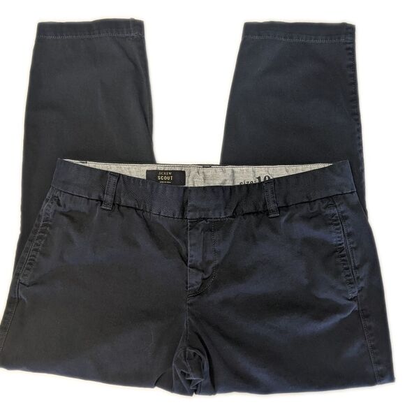J. Crew blue/gray Scout Capri pants, 100% cotton, size 10 - Picture 2 of 8
